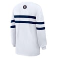 thumbnail image 4 of Women's WEAR by Erin Andrews  White Houston Astros Oversized Long Sleeve Striped T-Shirt, 4 of 4