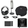 Samson C01U Pro Podcasting Pack USB Studio Condenser Microphone with M-Audio AIR Hub USB Monitoring Interface Package