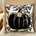 thumbnail image 4 of HomeKingdee Fall Hello Pumpkin Leaves Throw Pillow Covers, Autumn Thanksgiving Harvest Polka Dot Black Decorations for Sofa Couch, 4 of 6