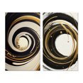 thumbnail image 2 of Designart "Metallic Swirling Blend I" Abstract Spirals Wall Art Set Of 2 - Black Abstract Gallery Set For Office Decor, 2 of 7