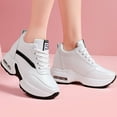 thumbnail image 4 of Women's Platform Sneakers Wedges Lace Up Shoes Increase Fashion Sneakers for Womens Girls, 4 of 6