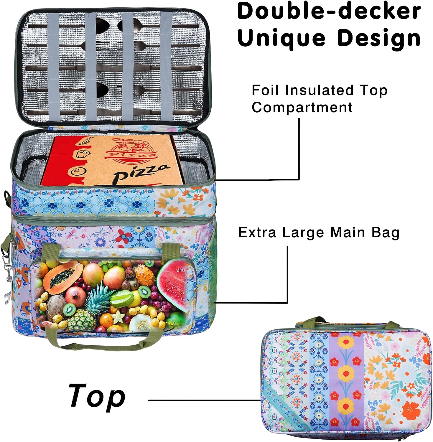 Conpaxye 60 Can Collapsible Soft-Sided Cooler with Insulated Top Compartment, Multicolor