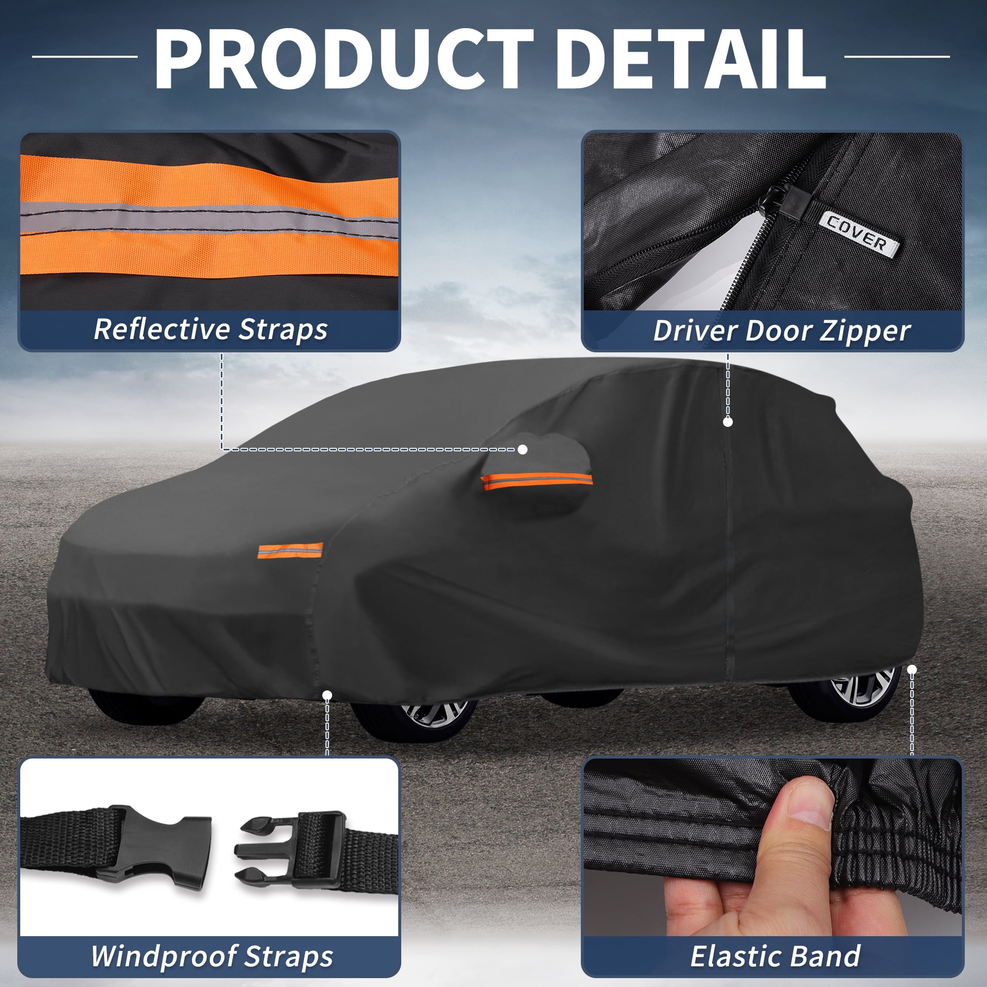 Unique Bargains Aluminum Car Cover for Toyota Corolla Cross 179.13"x72.83"x57.09"