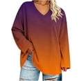 thumbnail image 3 of GERsome Womens Long Sleeve Shirts Plus Size V Neck Casual Blouses for Fall Casual Size 4XL, 3 of 7