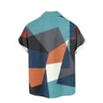 thumbnail image 4 of Qertyioot Grande Taille Chemise Imprimée Géométrique à Manches Courtes Col Rond Ample pour Hommes Printemps, 4 of 4