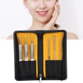 thumbnail image 4 of 6 uds aguja de acné de acero inoxidable espinillas Extractor de espinillas Clip cuidado Facial (negro + amarillo), 4 of 8
