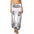 thumbnail image 6 of INGEAR Women’s Smocked Boho Harem Pants, Hippie Gypsy Print Yoga Trousers, 6 of 10