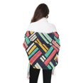 thumbnail image 4 of FORMRS Womens Scarf Winter Soft Long Big Warm Shawls Wrap Tassel Scarves, Red Geometric, 4 of 9