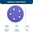thumbnail image 5 of Benchmark Abrasives 5" Premium Ceramic 5 Holes Film Backed Hook and Loop Discs (50Pack) - 320 Grit, 5 of 6