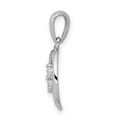 thumbnail image 2 of 14k White Gold Polished 1/8ct. Diamond Oval Pendant Charm, 2 of 4