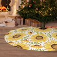 thumbnail image 5 of KLL 36" Christmas Tree Skirt Watercolor With Sunflowers Xmas Tree Skirts Mat for New Year Xmas Holiday Party Indoor Outdoor Home Decoration, 5 of 5