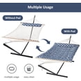 thumbnail image 3 of SUNCREAT Polyster Double Portable Hammock with Stand Included,Extra Large Two Person Hammock, Blue Pattern, 3 of 8
