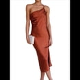 thumbnail image 1 of Vestido de Mujer con Tirantes, Cintura Media, Color Liso, Espalda Baja, Lazo, Elegante, con Hombros Descubiertos y Medio. Marrón S, 1 of 8
