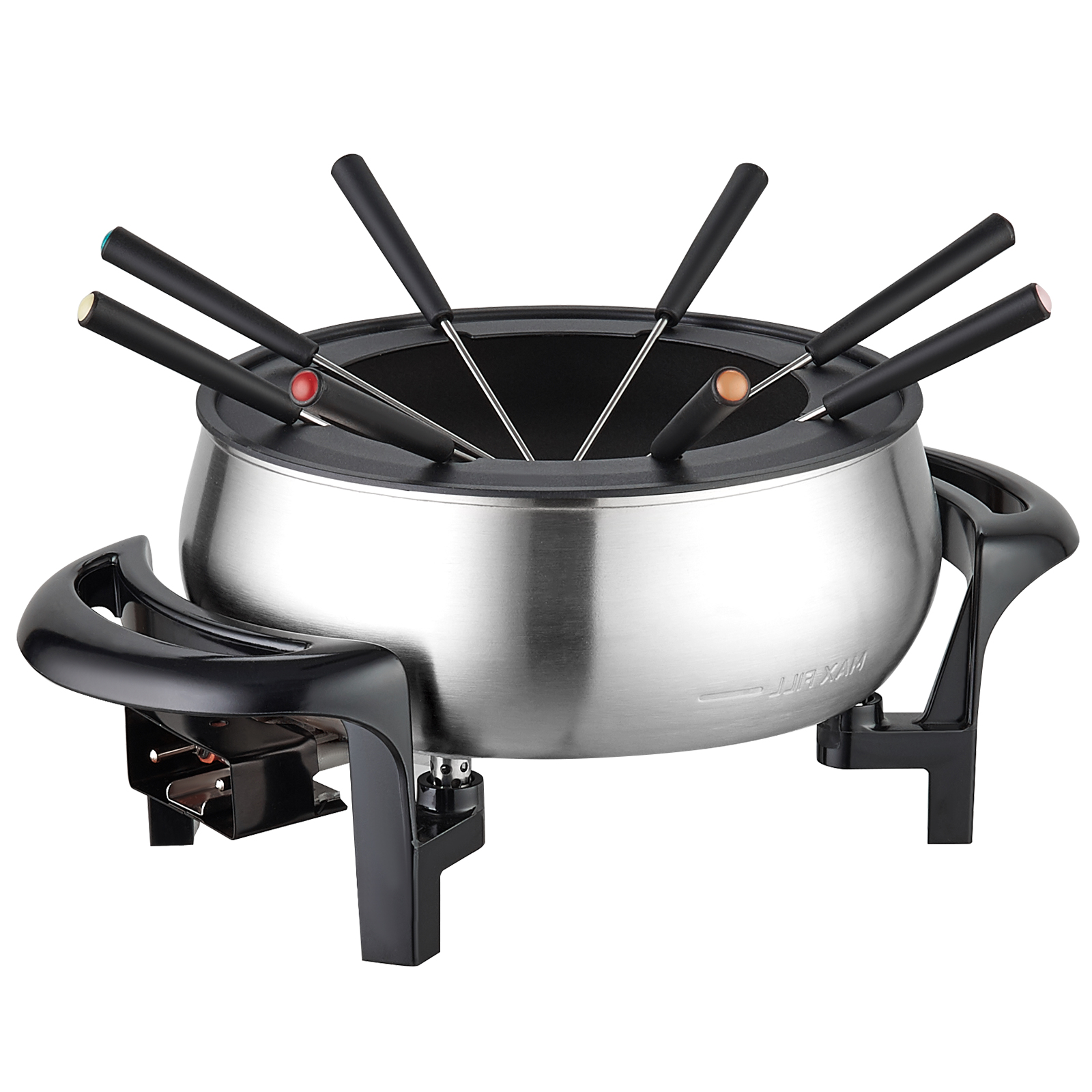 VEVOR 3 qt Electric Fondue Pot Set Chocolate and Cheese Melting Warmer Silver