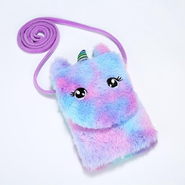Bolsa de hombro tipo bandolera de felpa para mujer, monedero bonito para niños, de mano, de viaje Tmvgtek Para Estrenar