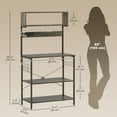 thumbnail image 2 of CoSoTower Baker's Rack with Charing Station, Microwave Shelf with Power Outlet, USB Charger and 5 Hooks, Distressed Grey, 2 of 7