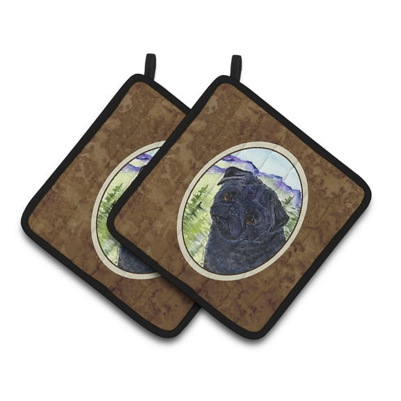 Carolines Treasures SS8420PTHD Pug Pair of Pot Holders, 7.5HX7.5W, multicolor