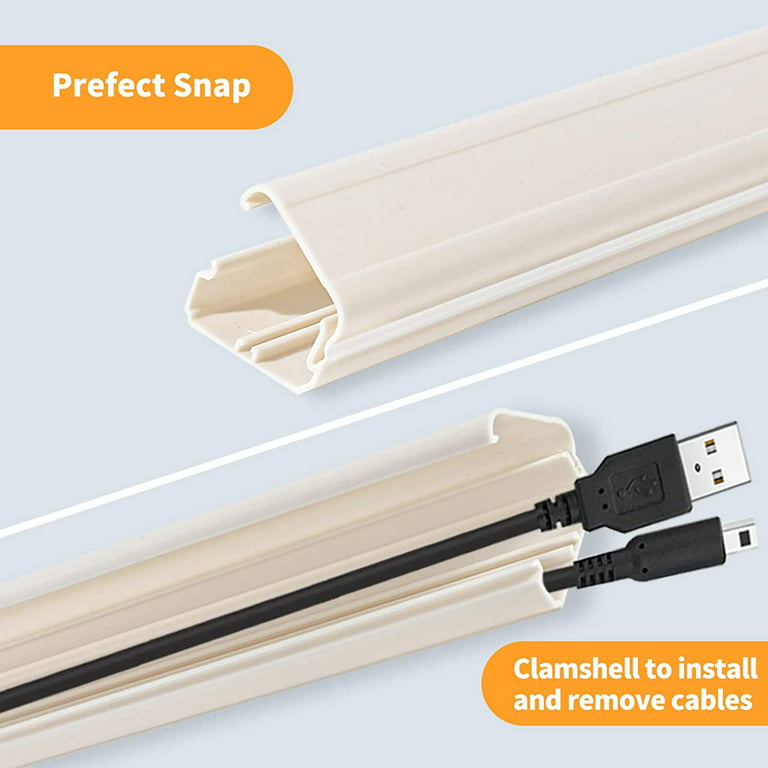 TV Cord Cover Cable Raceway on Wall,31.5 inch Cable Management