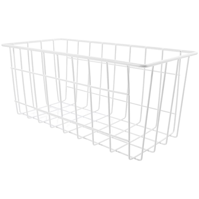 BESTYASH White Iron Wire Chest Freezer Organizer Basket Multifunctional Breathable Mesh Storage Bin for Kitchen