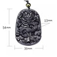 thumbnail image 4 of K-KED Natural Energy Chinese Dragon Stone Black Obsidian Lucky Amulet Necklace Pendant, 4 of 4
