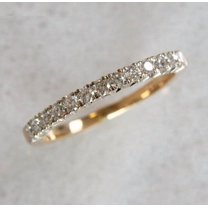 Jewelerix 14K Gold Plated Round Diamond Pave Band Ring Delicate Stacking Eternity Ring Dainty Wedding Band Minimalist Anniversary Ring