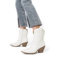 thumbnail image 4 of Women's Western Ankle Booties - Pointed Toe Cowgirl Boots with Low Heel Comfortable Pull-On Design for Casual Wear, 4 of 5