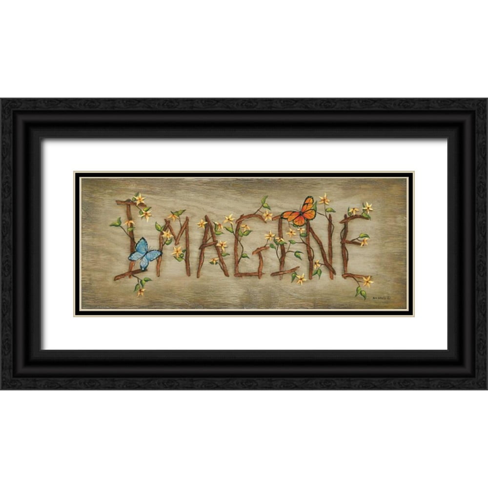 Lewis Kim 24x12 Black Ornate Wood Framed with Double Matting Museum Art Print Titled - Imagine