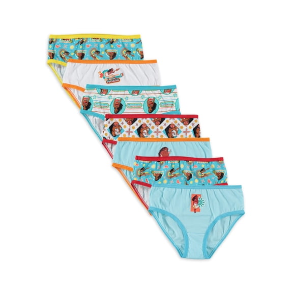 Moana Girls 4-8 Underwear, 7 Pack