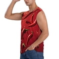 thumbnail image 3 of Fotbe Men's Floating Red Chili Peppers Print Men's Sleeveless Muscle Tank Tops Casual T-Shirts for Gym Workout Beach-3X-Large, 3 of 8