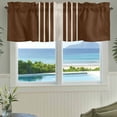 thumbnail image 3 of Brown Beige Striped Farmhouse Short Window Curtain Valances, Modern Farmhouse Retro Lines Rod Pocket Kitchen Valances for Living Room Bedroom Bathroom Cafe 42" x 18", 3 of 8