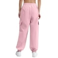 thumbnail image 2 of TSSOE Kids Girls Boys Cargo Trousers Hip Hop Dance Pants Joggers Athletic Sweatpants Jogging Bottoms Overalls Pink 9-10, 2 of 6