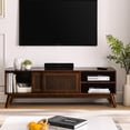 thumbnail image 2 of 59 Inch Media Stand | Holds 65 Inch TVs, Living Room Decoration | Rattan Doors, High - Quality Build | Avoids Floor Scratching, 2 of 6