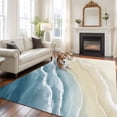 thumbnail image 2 of Large Area Rugs for Living Room Bedroom, Haze Blue Beach Coastal 8'x10' Rug Washable Carpet Runner Indoor Outdoor, Summer Ocean Nautical Seaside Non Slip Floor Mats Rug for Kitchen, Patio, 2 of 8