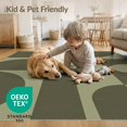 thumbnail image 4 of ODIKA 4'x6' Washable Area Rug Olive and Sage Geometric Design Bold Retro Shapes with Modern Flair for Dorm Room, Small Living Stain Resistant Low Profile, Easy Care, 4 of 7