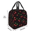 thumbnail image 5 of Black Cherry Lunch Bag Thick Aluminum Foil Lunch Tote for Women Office Picnic Travel Gift, 5 of 7