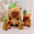 thumbnail image 5 of Peluche de capibara con forma de paraguas de hoja de loto gigante de 30 a 85 cm, conejo, rana, dinosaurio, capibara, 5 of 5