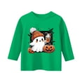 thumbnail image 4 of Mercatoo Boys Girls Halloween Shirt Kids Cute G𝗵𝐨st Graphic Tops 3/4 Sleeve Crewneck Shirts Cotton 𝐀thletic Letter Tee, 4 of 4