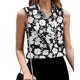 thumbnail image 1 of Camisas Sin Mangas con Botones para Mujer, Blusas Informales de Negocios con Cuello en V y Cuello Halter. Negro L, 1 of 8