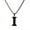 Black I, variant on Baseball Initial Necklace for Men A-Z Pendant Stainless Steel Dainty Personalized Statement Alphabet Simple Cool Letter Jewelry Silver Letter Q