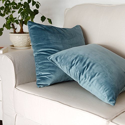 Grey Artcest Decorative Square Velvet Throw Pillow Case Comfortable Solid Cushion Cover for Sofa Couch and Bed 24x24 Pack of 1