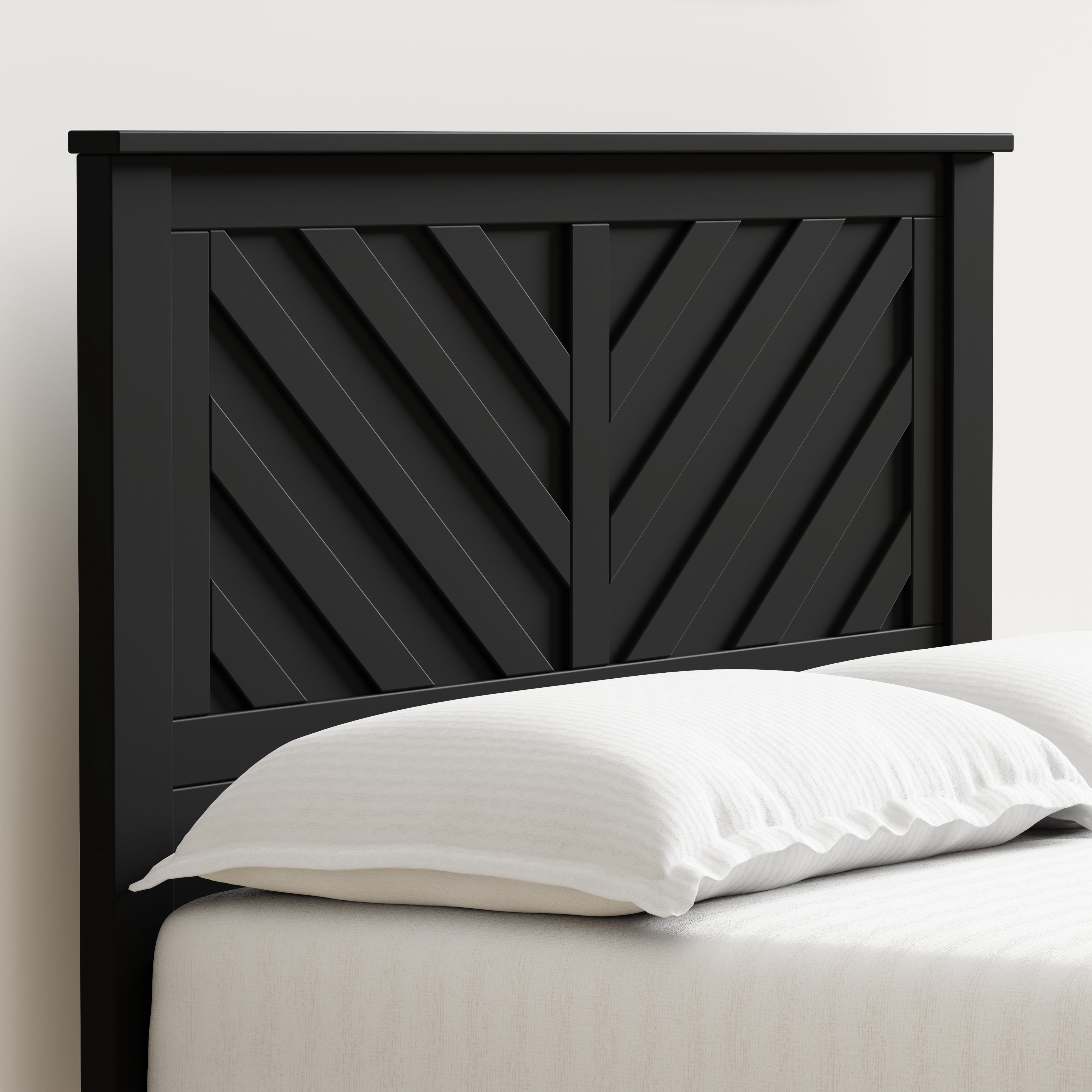 LaFerme Wood Panel Headboard in Black -  Full Size