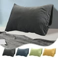 thumbnail image 1 of Pillowcase under $5! CQCYD Solid Color Washed Pillowcase, Coreless Bedding Pillow Cover, Soft Polyester Pillow Protector, 1 of 9