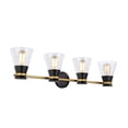 thumbnail image 5 of AC11804BB Artcraft Lighting Kanata - 4 Light Bath Vanity-9 Inches Tall and 36 Inches Wide-Black/Brushed Brass Finish, 5 of 7