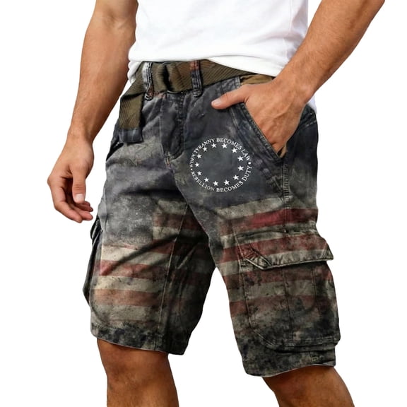 Shorts for Men Usa 250Th Anniversary Stars and Stripes Utility Cargo Shorts Lightweight Breathable Structure for Outdoor Hiking Adventures Bronze XXXL