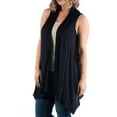 thumbnail image 3 of 24/7 Comfort Apparel Women's Plus Size Asymmetric Open Front Cardigan, 3 of 4