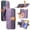 Purple, variant on ELEHOLD Case for Moto G Play 4G 2024,Leather Wallet RFID Blocking Case with Wrist Strap & Card Holder Stand,Black