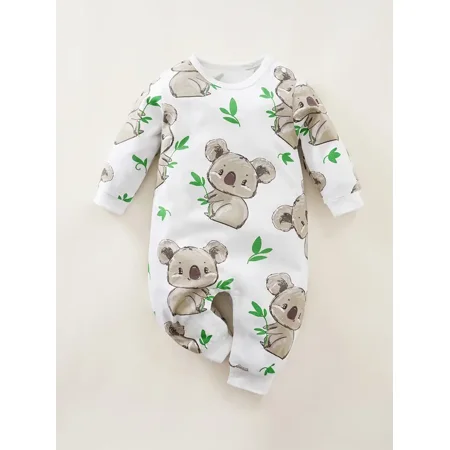 

Baby Cute Cartoon Koala Long Sleeve Crew Neck Rompers