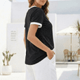 thumbnail image 6 of SOMER Women Tops Short Sleeve T-Shirts Summer Tops Soft Tunic V Neck Basic Blouses for Women Workout Spring Fashion 2026 Black, 6 of 7