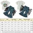 thumbnail image 2 of Blusa Mangas Cortas Ropa de verano para niñas, trajes, Tops estampados + pantalones acampanados con borlas, trajes de 2 uds. Cgtredaw Azul T 3-4 años Única para Niña, 2 of 6
