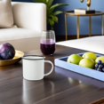thumbnail image 4 of QUMIIRITY 2Pcs White Enamel Coffee Mugs with Flat Base Iron Interior Practical for Home, 4 of 8